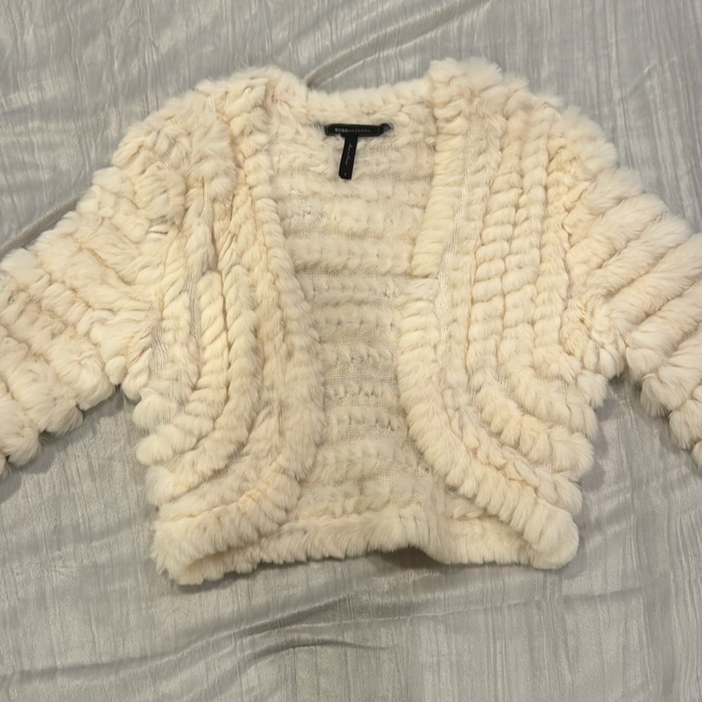 Cream BCBG Cropped Coat